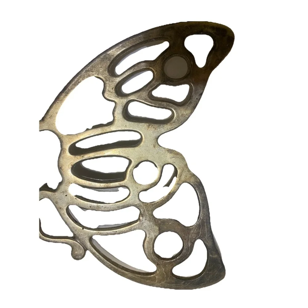 Leonard Silverplate Butterfly Trivet Italy Vintage Mid Century MCM (2/1 pair)